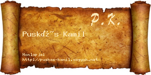 Puskás Kamil névjegykártya